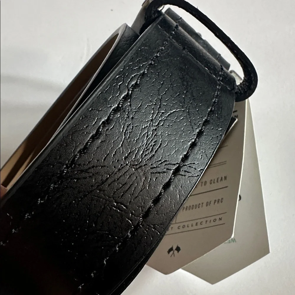 Mio Marino Argentina Inca Trail Classic Black Leather Belt for Men